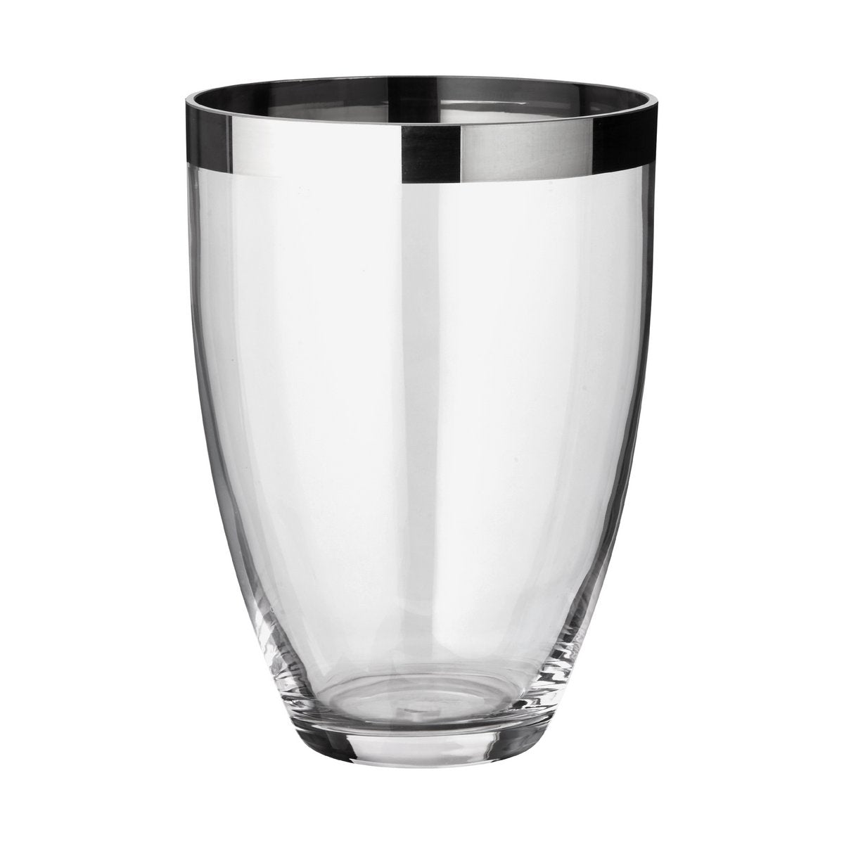 Hand-blown glass vase Charlotte, 24cm - platinum rim