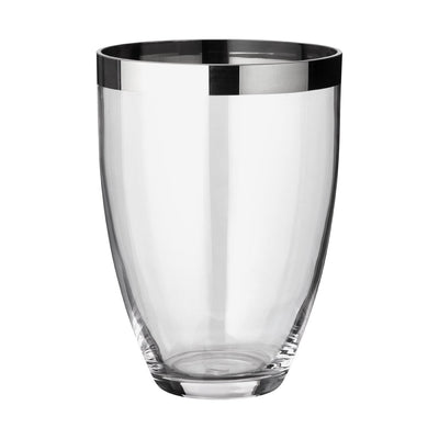 Hand-blown glass vase Charlotte, 24cm - platinum rim