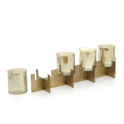 Quarta candle holder, solid brass - 4-arm