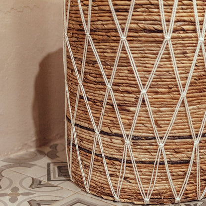 Banana fibre laundry basket KISA with lid - natural