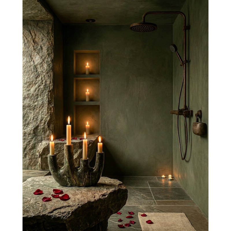 Marble vase, green veined - 17.5 cm