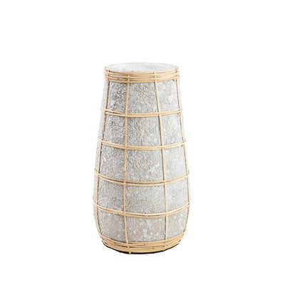 Terracotta vase, 26 cm - with raffia detail