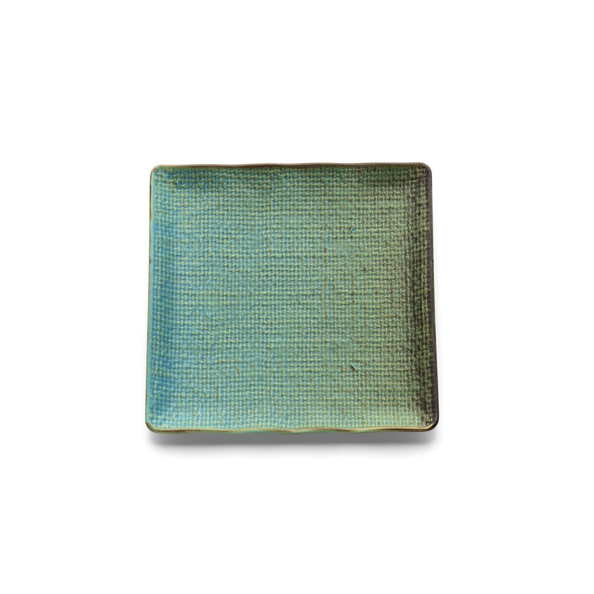 Keramisk firkantet middagstallerken, 20 cm - lagune