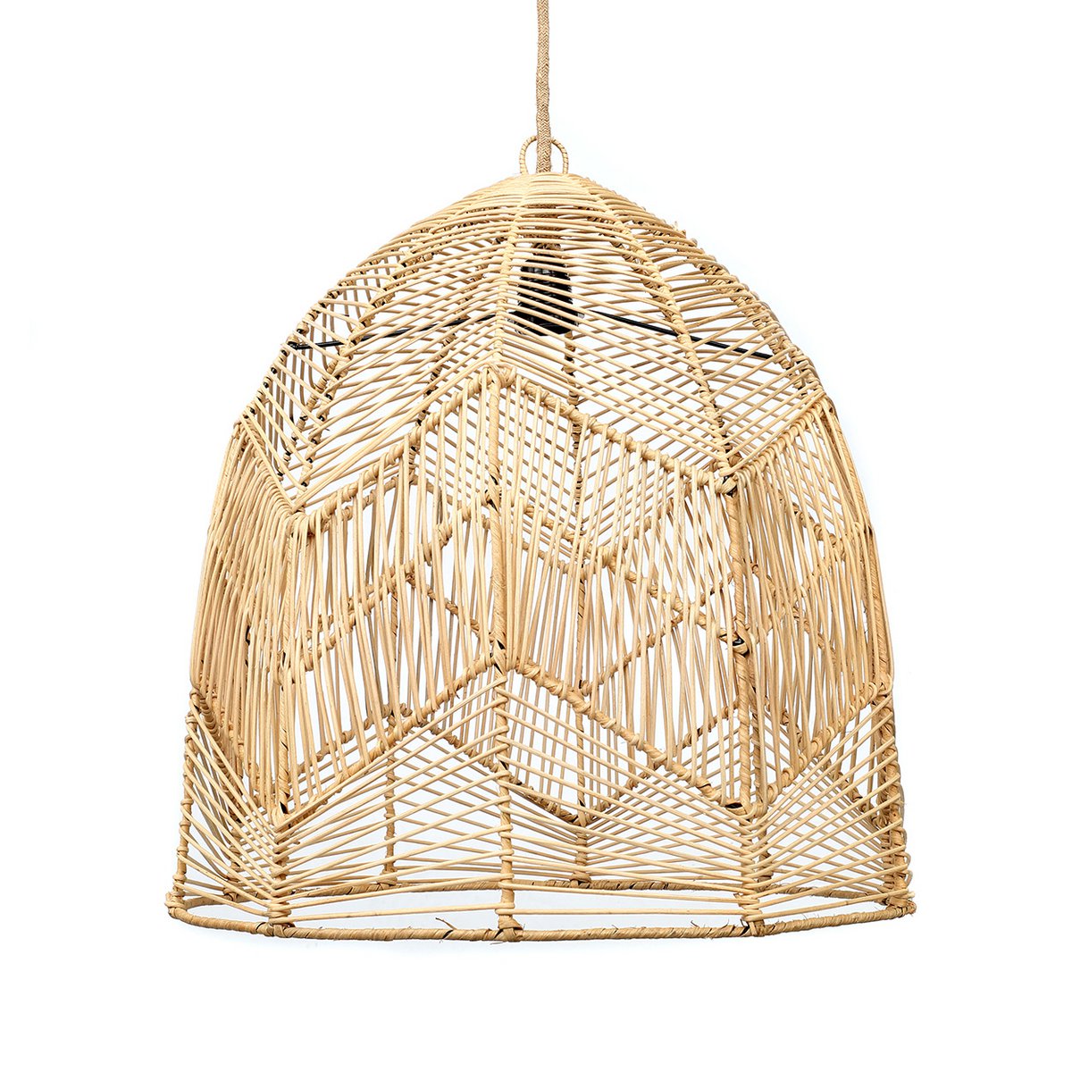 Handwoven rattan pendant shade L - natural finish