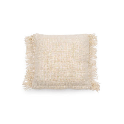 Hand-dyed cotton cushion cover, 40×40 cm - cream