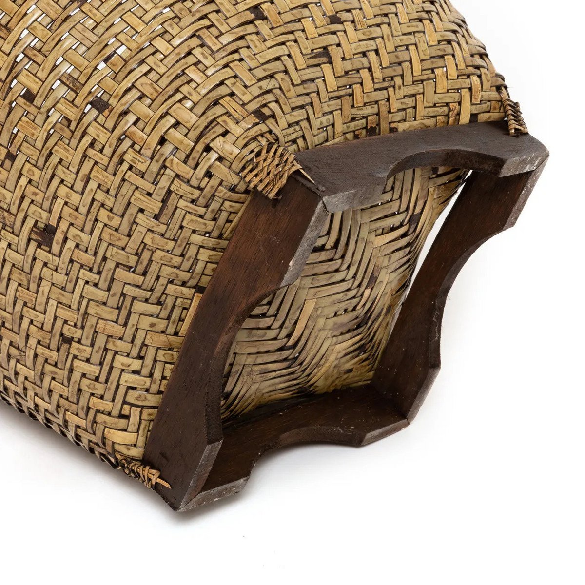 Rattan storage basket, round - Natural brown