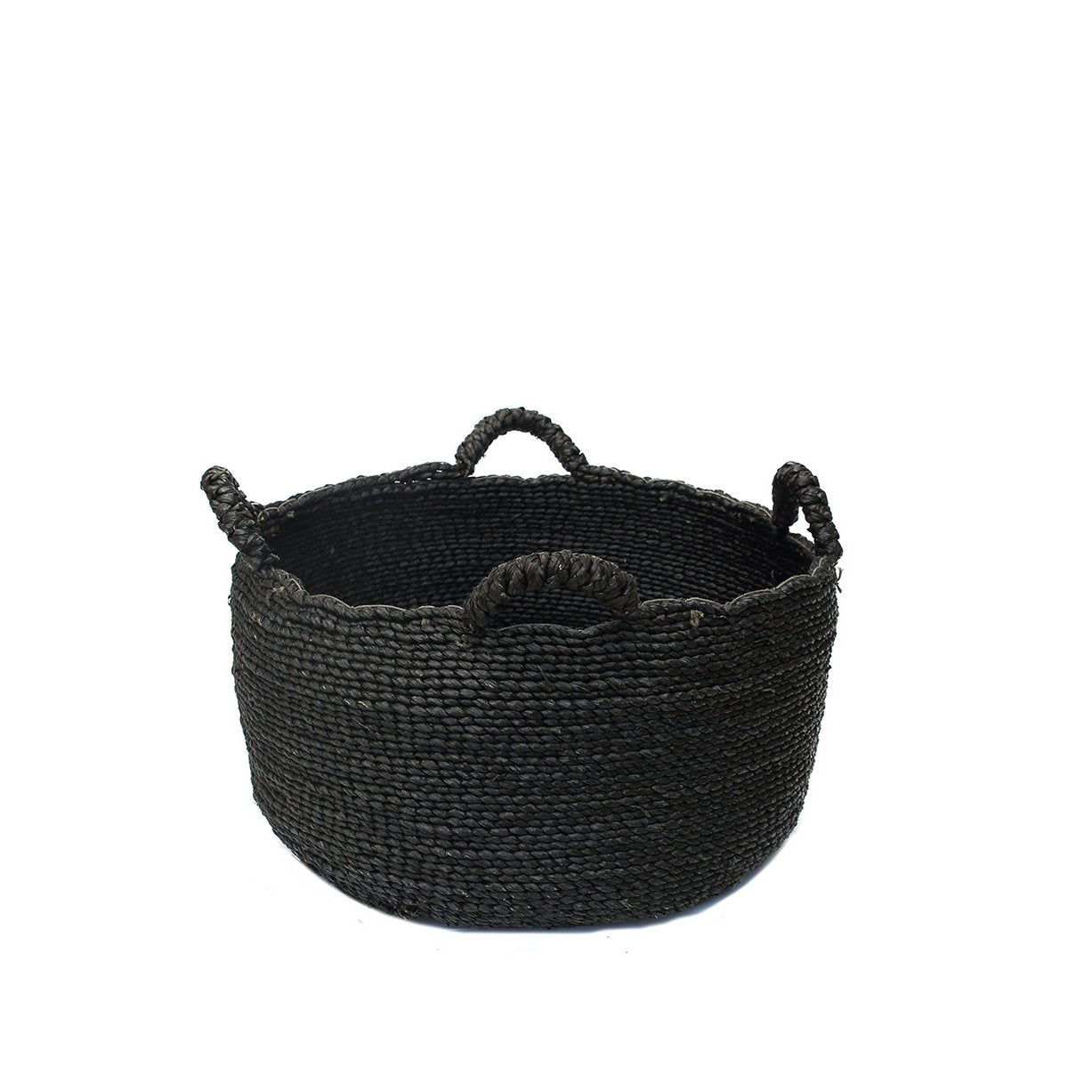 Seegraskorb mit Henkeln, schwarz – Klein, 45 cm
