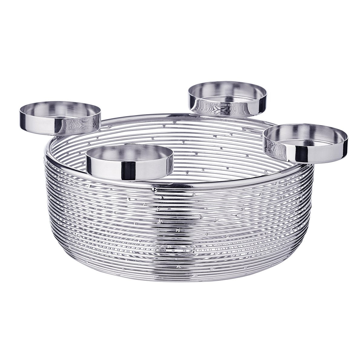 Stainless steel advent wreath Rio, 26 cm