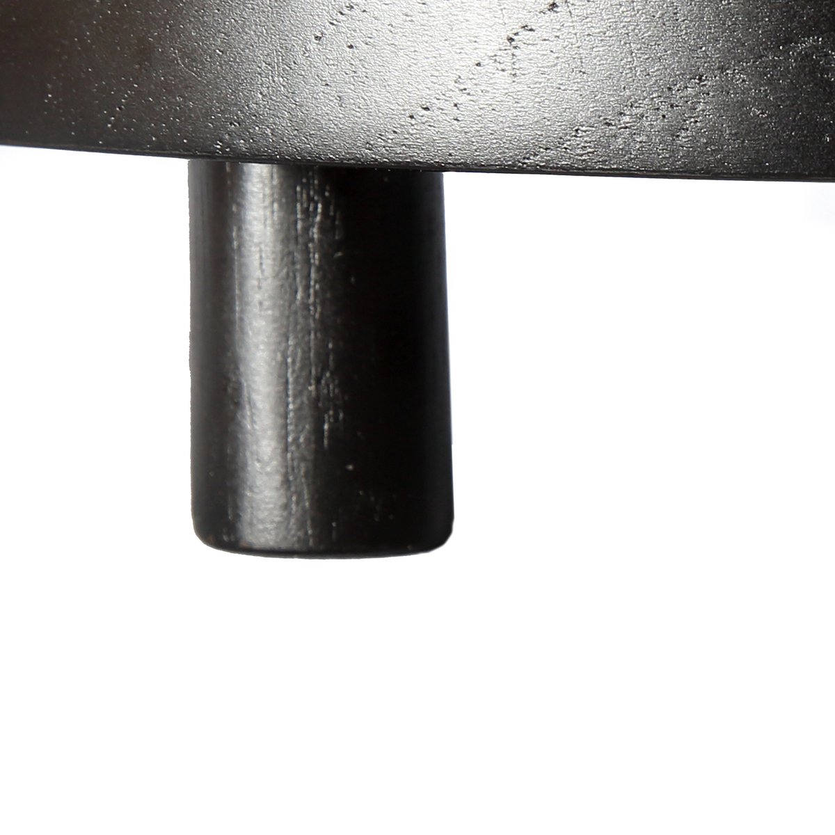 Teak cake stand with black accents, medium