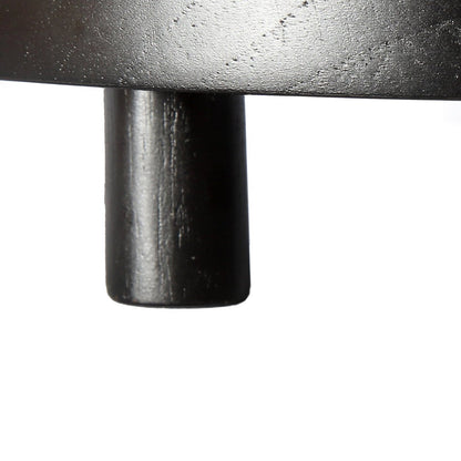 Teak cake stand with black accents, medium