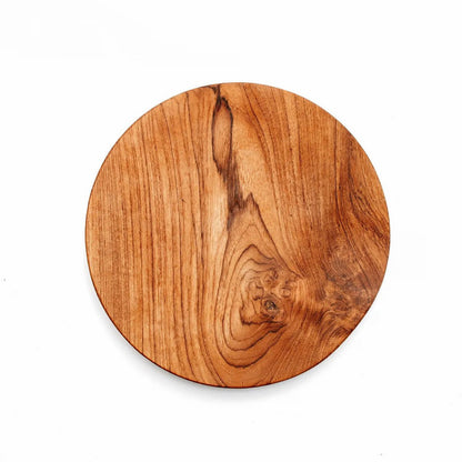 Teak round plate, 25 cm - natural