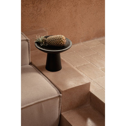 Mango wood pedestal tray - Black, 35 cm