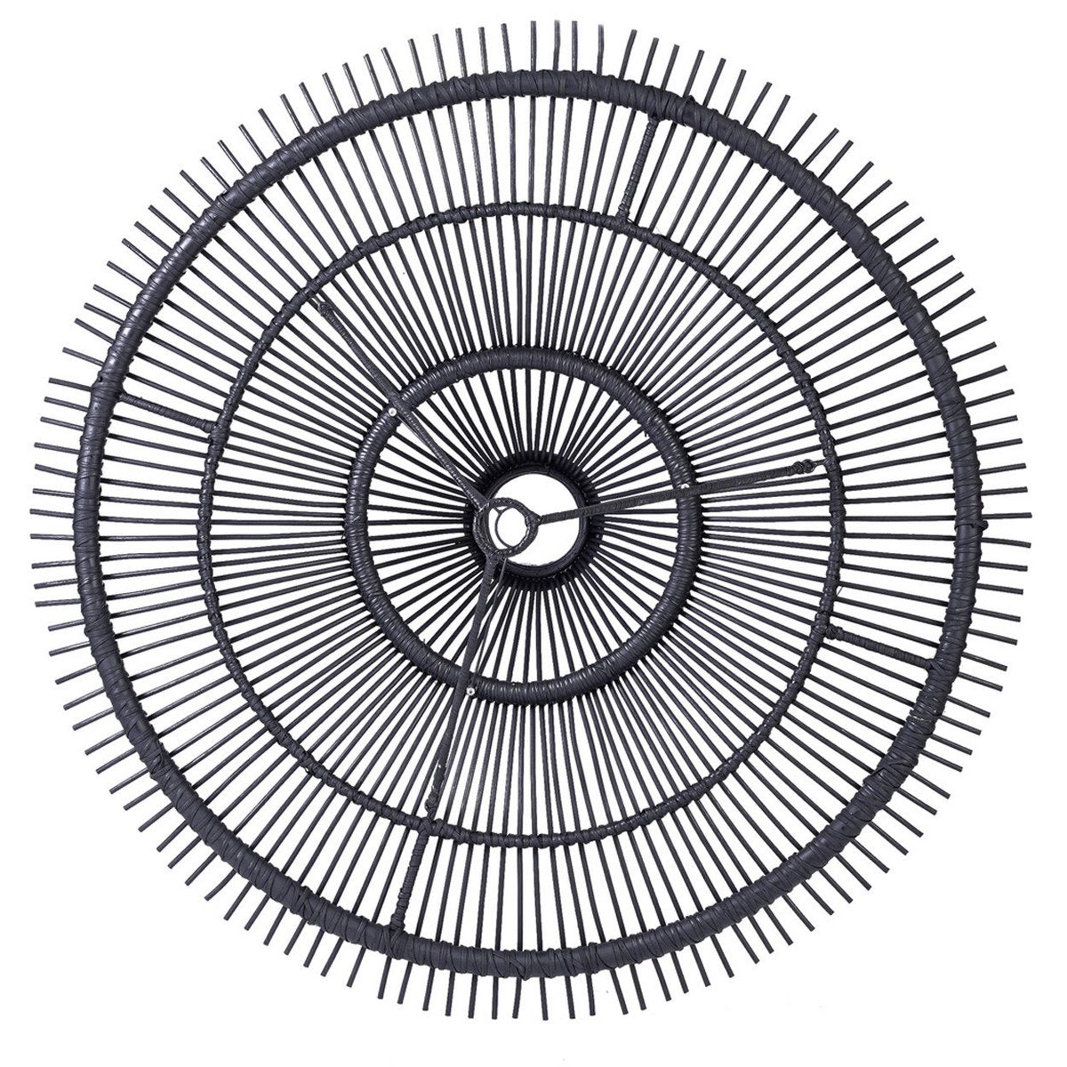 Schwarze Rattan Hängeleuchte XXL – 150 cm Sunburst