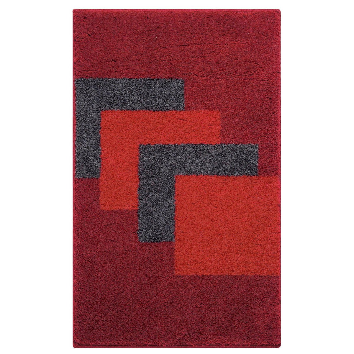 Graduale akrylbadeværelsesmåtte, 60×100 cm – rød
