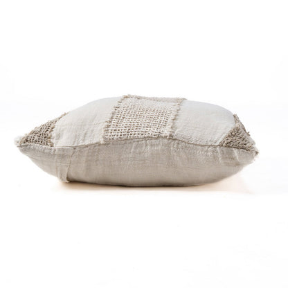 Linen cushion cover, white natural - 50×50 cm