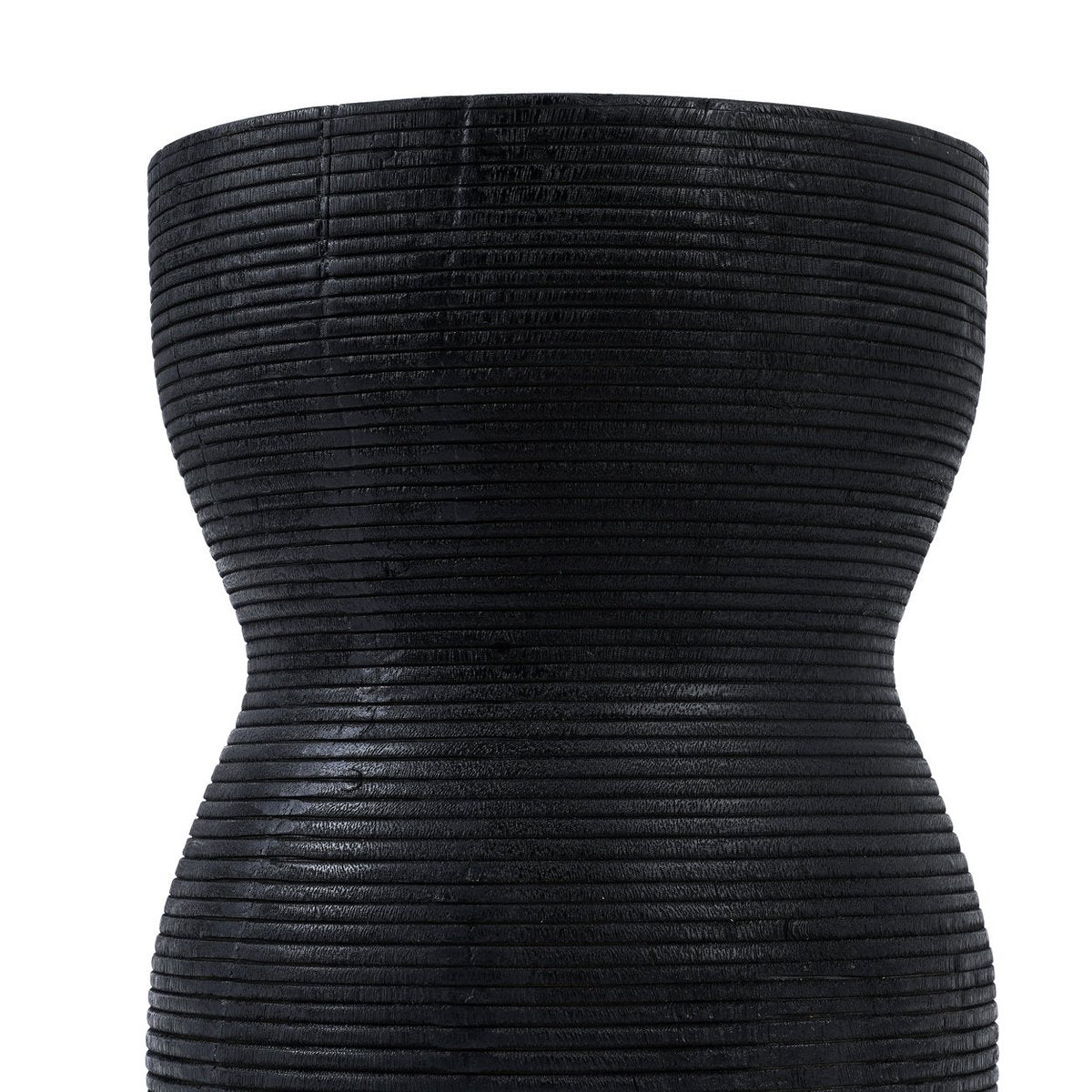 Suar wood stool, black - 35 × 45 cm