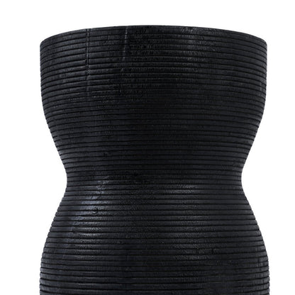 Suar wood stool, black - 35 × 45 cm