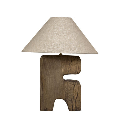 Solid wood table lamp, brown - Large