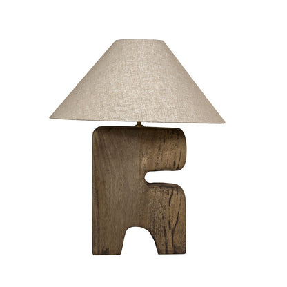 Solid wood table lamp, brown - Large