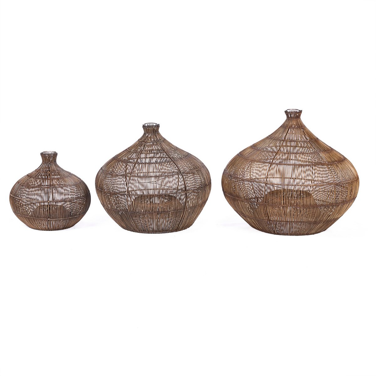 Bamboo pendant light 48 cm - dark walnut finish