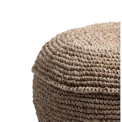 Raffia pouf TELU Ø60 cm - coconut fiber & cotton fill