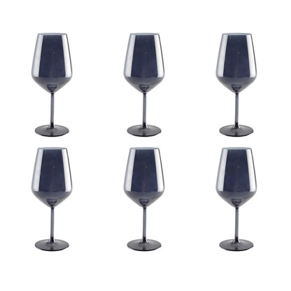 Black wine glasses - set of 6