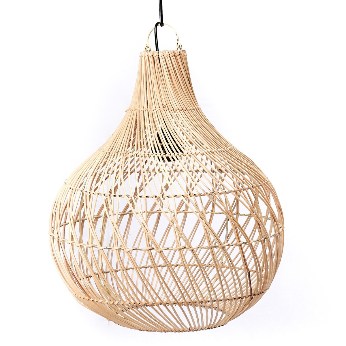 Handwoven rattan pendant lampshade - beige, Kenari