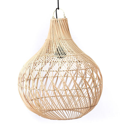 Handwoven rattan pendant lampshade - beige, Kenari