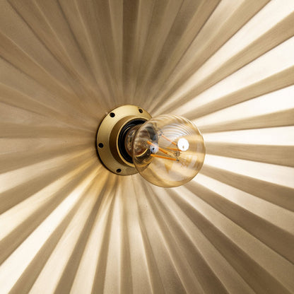 Iron wall lamp, medium - brass folded form