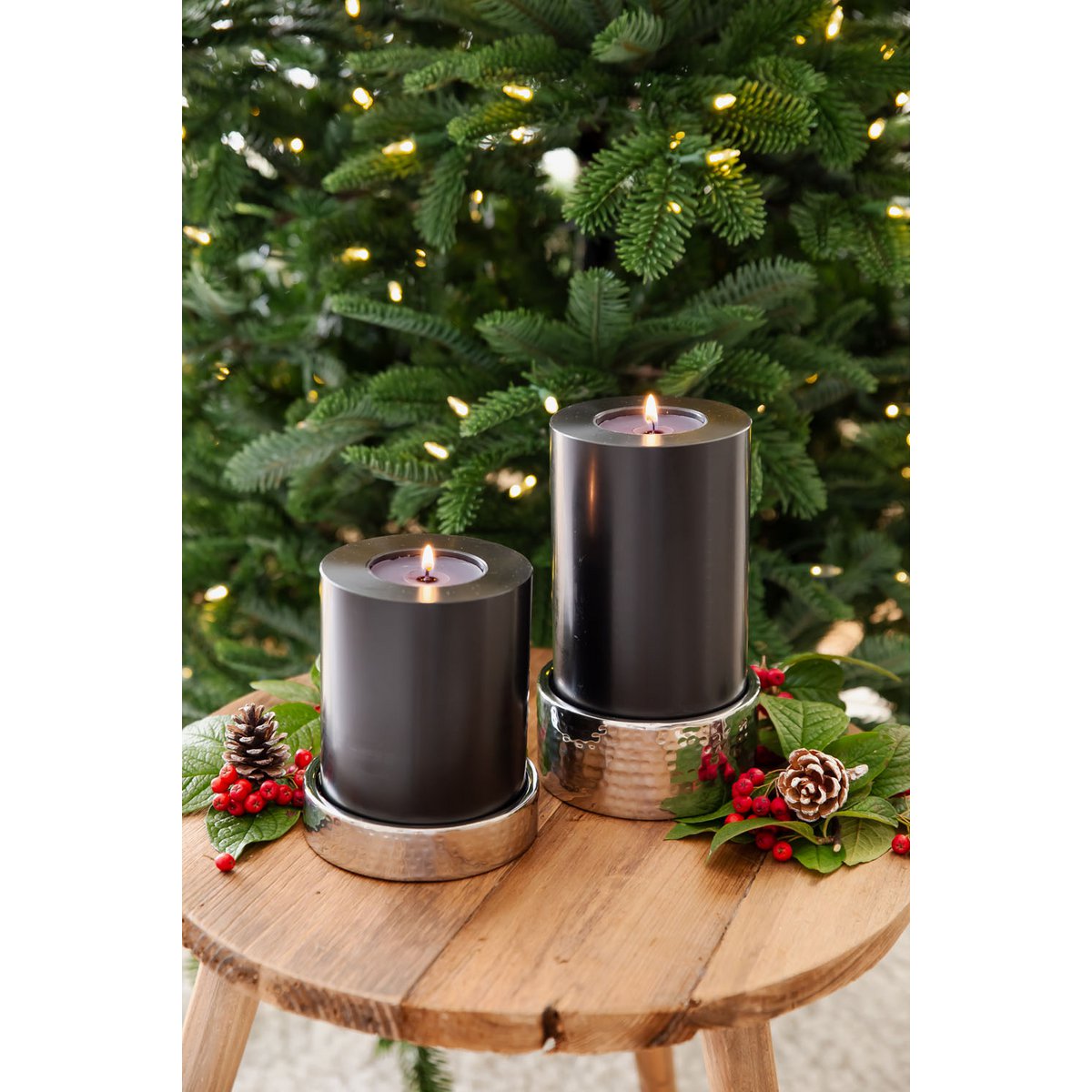Cornelius tea light holder 15cm, black plastic
