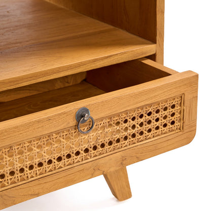 Rattan nightstand natural 50 × 50 × 55 cm – made in Indonesia