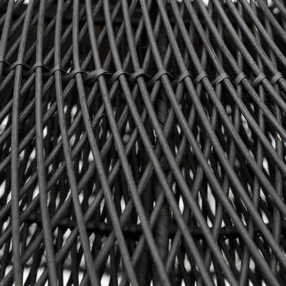 Schwarzer Rattanwolken-Pendelschirm 120 cm XXL - handgewebt