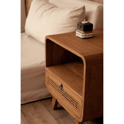Rattan nightstand natural 50 × 50 × 55 cm – made in Indonesia