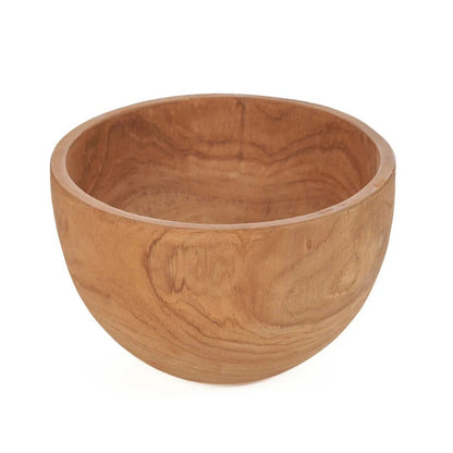 Teakschale, rund, 25 cm – natürliche Rundungen