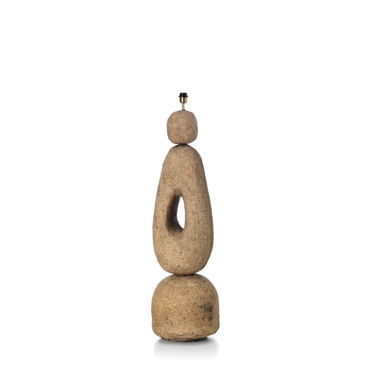 Papier-mâché floor lamp, mud finish - Extra Large