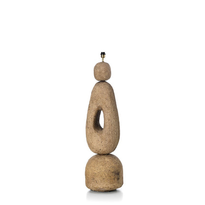 Papier-mâché floor lamp, mud finish - Extra Large
