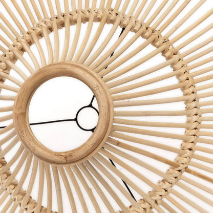 Rattan-Pendelleuchte, breiter Kuppelschirm – XL, 110 cm