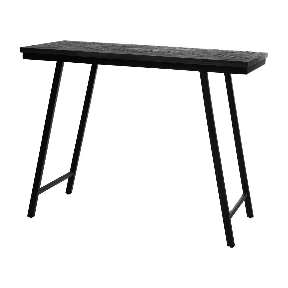 Herringbone high table, black teak - 140 cm