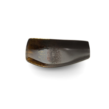 Ceramic serving bowl 21.8 cm - warm brown glaze