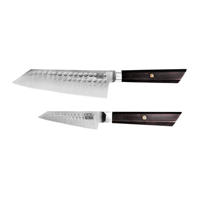 Santoku starter set, 2 knives - handmade Japanese steel