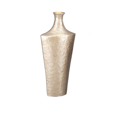 Aluminium vase sand 20×10×50 cm - tall sculptural form
