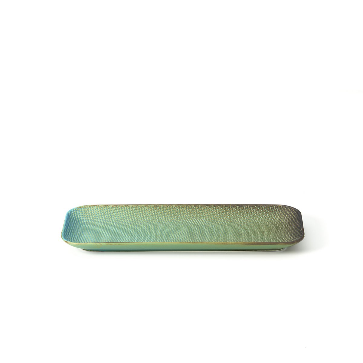 Ceramic rectangular plate, 36 cm - lagoon