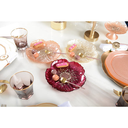 Dessertteller „Glasblume“, Vanille & Gold – 21 cm