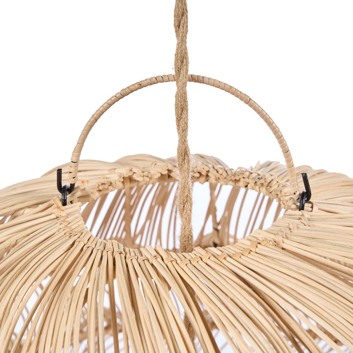 Rattan-Puff-Anhänger, Naturgeflecht – Extragroß
