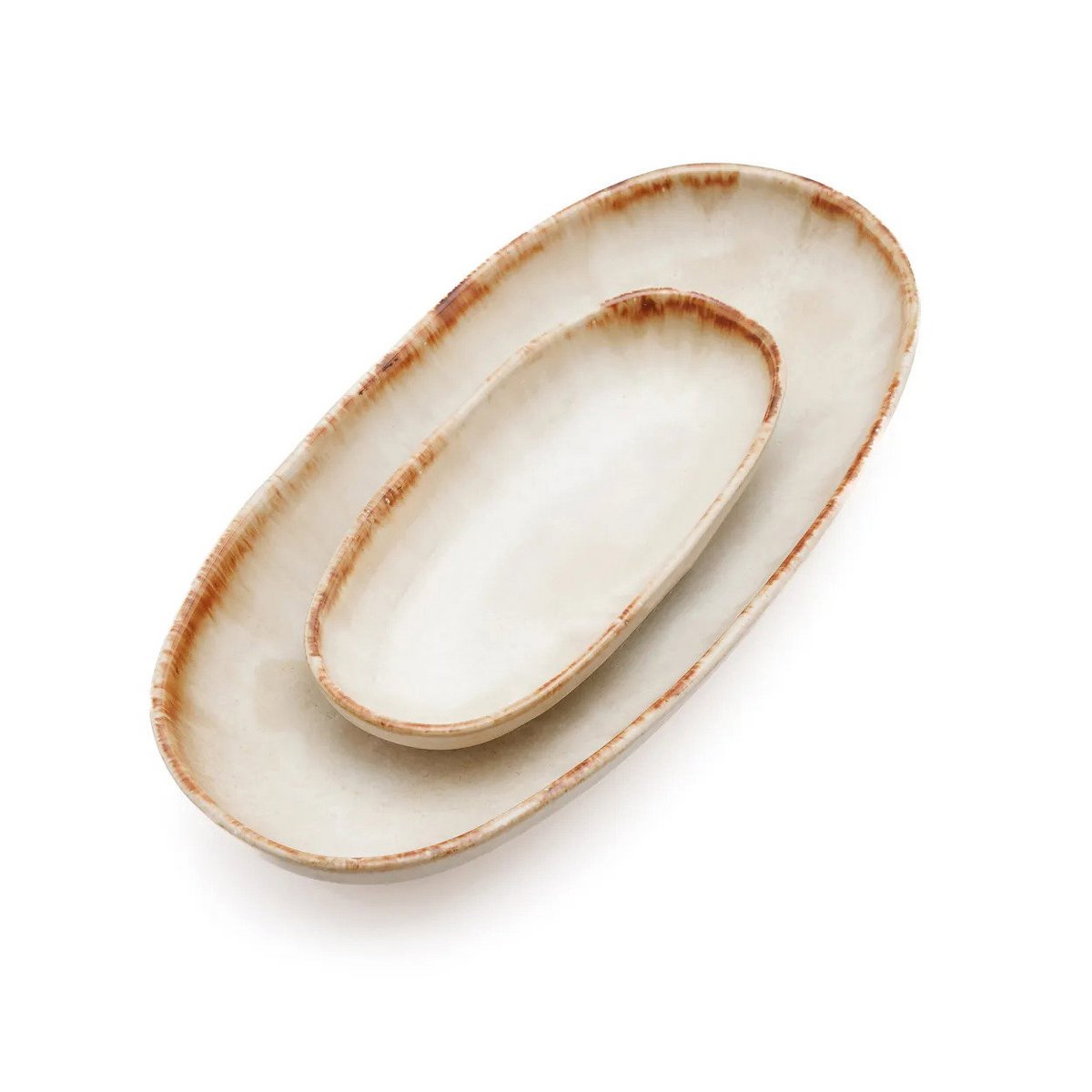 White stoneware oval plate S 16 × 7 cm - made in Portugal