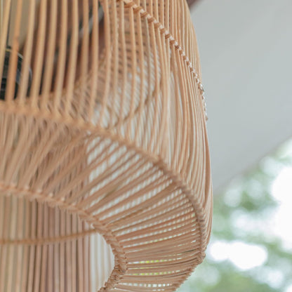 Fletlampe af rattan Ø 40 cm – håndlavet i Indonesien