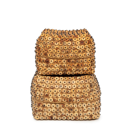 Bamboo square basket 28 × 17 cm - natural, large