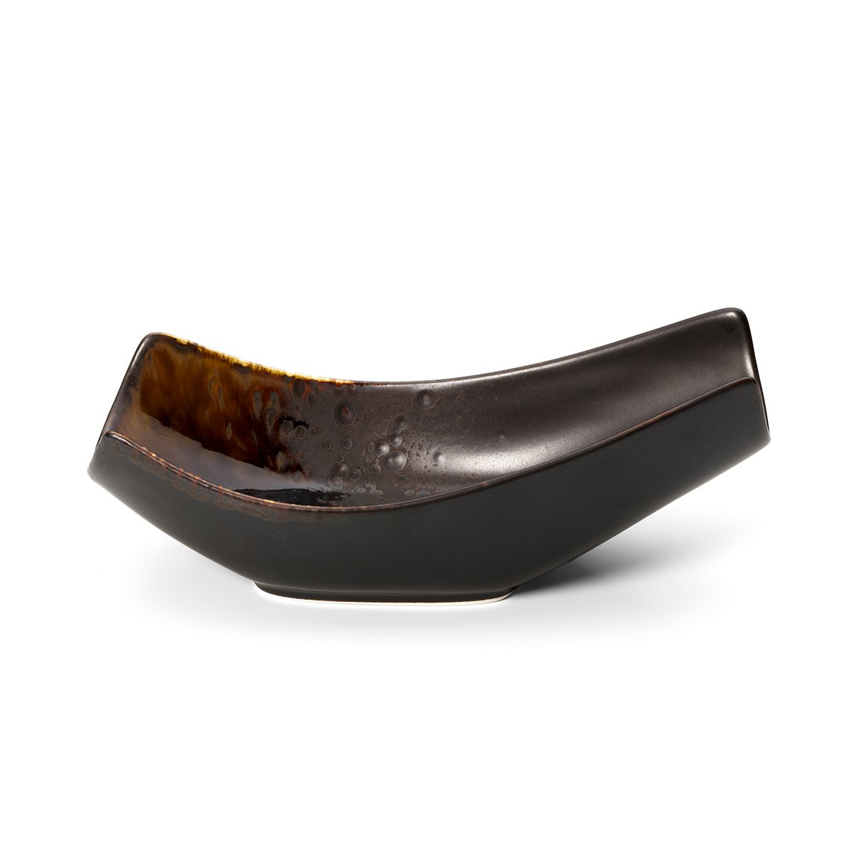 Ceramic serving bowl 21.8 cm - warm brown glaze