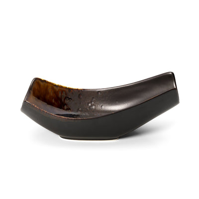 Ceramic serving bowl 21.8 cm - warm brown glaze