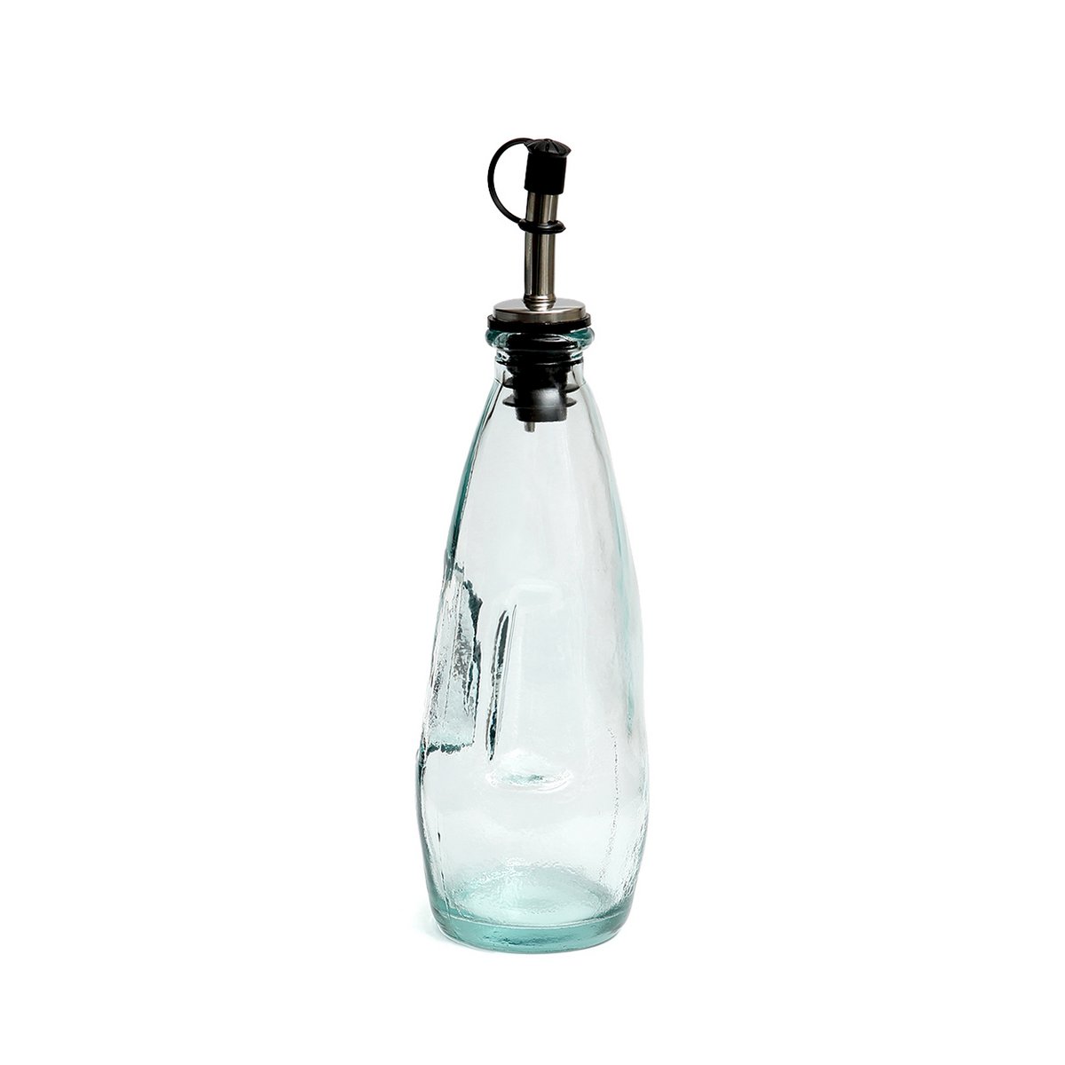 Recycled glass olive oil bottle - Blue - 23 cm